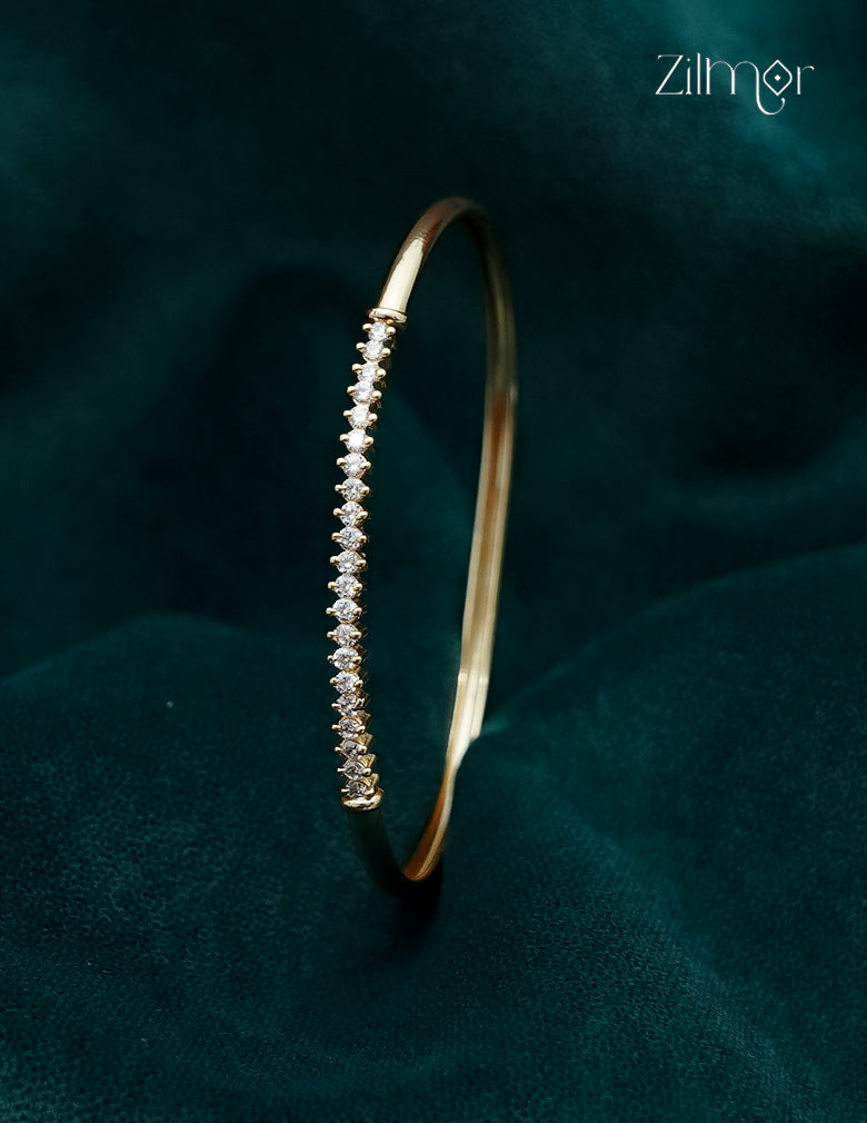 Gold Plated Openable AD Stone Bangle - FS1012978