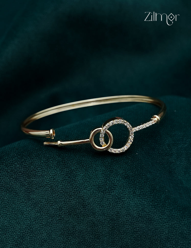 Gold Plated Openable AD Stone Bangle - FS1012979