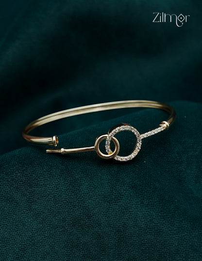 Gold Plated Openable AD Stone Bangle - FS1012979