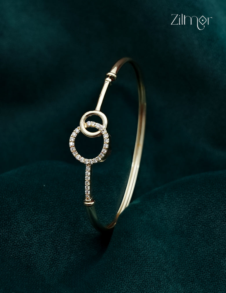 Gold Plated Openable AD Stone Bangle - FS1012979