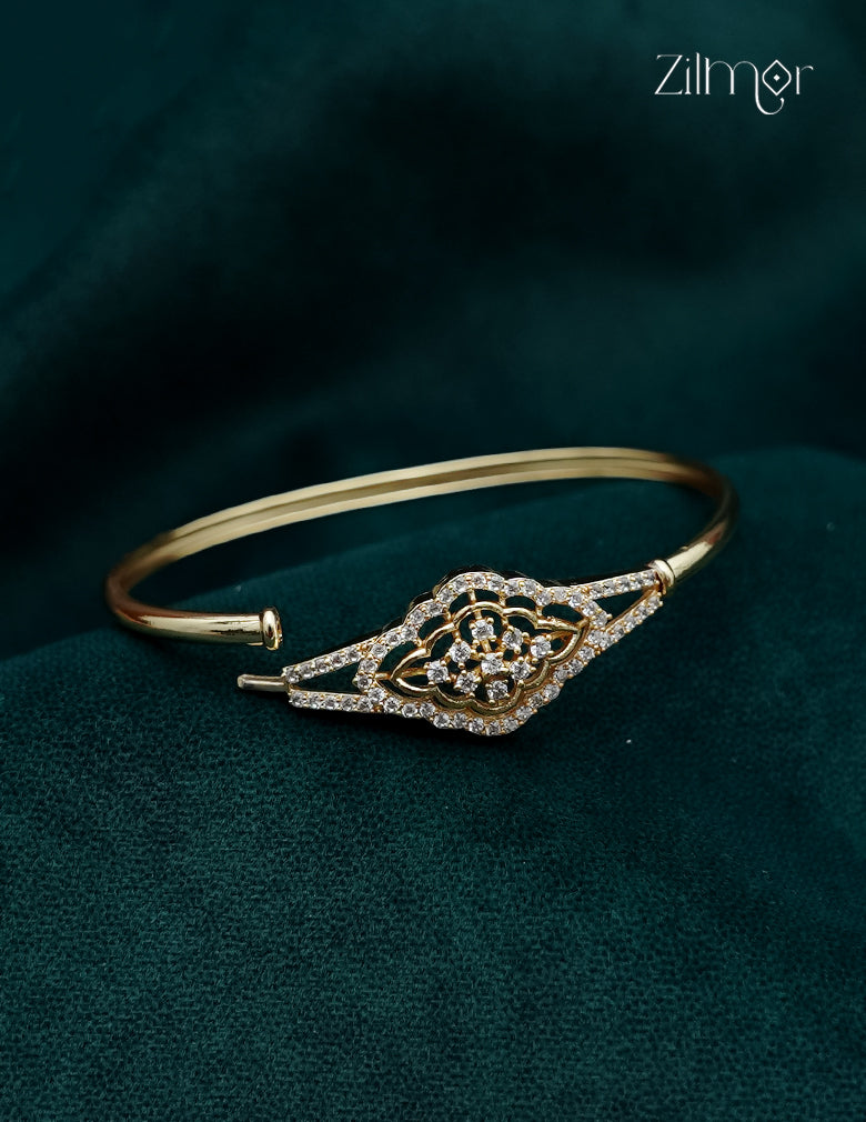 Gold Plated Openable AD Stone Bangle - FS1012980