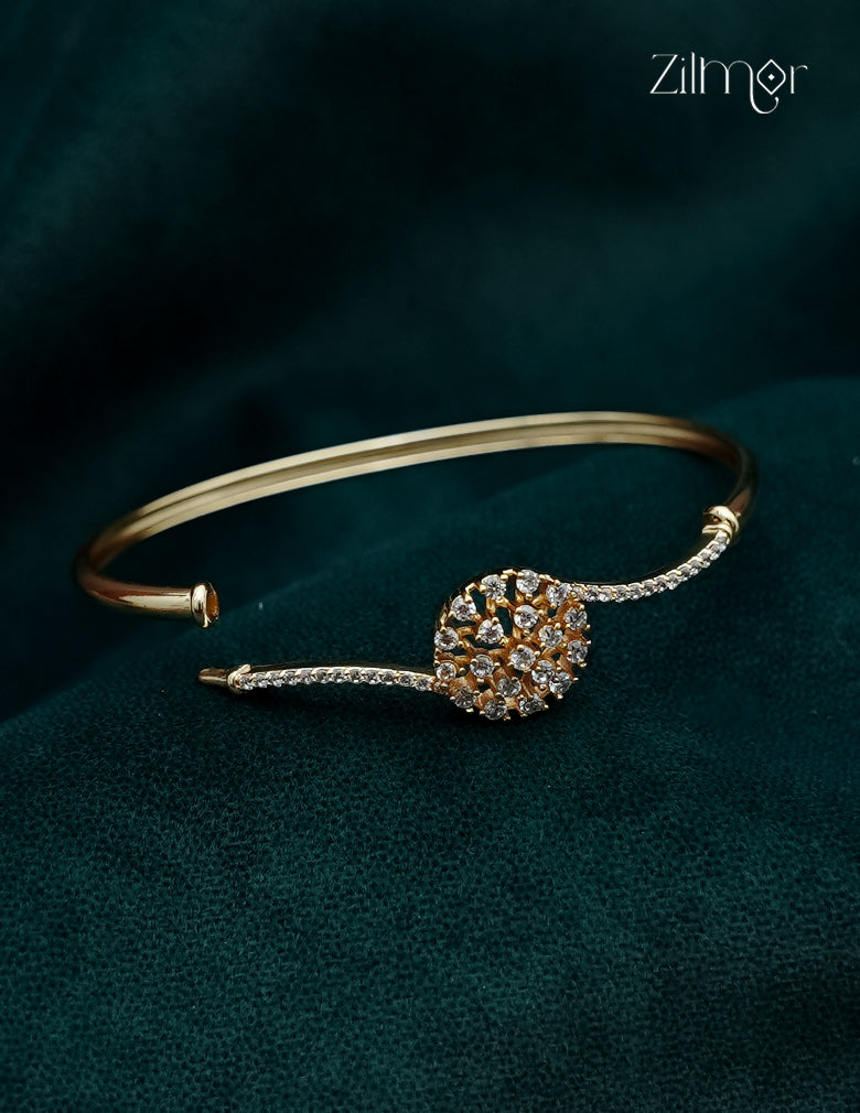 Gold Plated Openable AD Stone Bangle - FS1012981