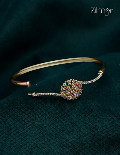 Gold Plated Openable AD Stone Bangle - FS1012981