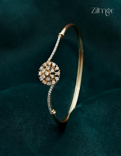 Gold Plated Openable AD Stone Bangle - FS1012981