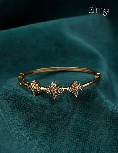 Gold Plated Openable AD Stone Bangle - KA1012986