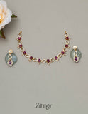 Gold Tone AD Stone Bridal Necklace Earring Set (color option) - SN100777 3-Zilmor