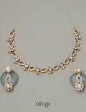 Gold Tone AD Stone Bridal Necklace Earring Set (color option) - SN100777 1-Zilmor