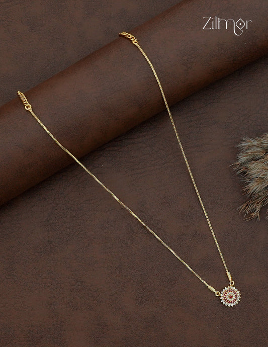 Gold Tone AD Stone Simple Necklace - ZR1012208