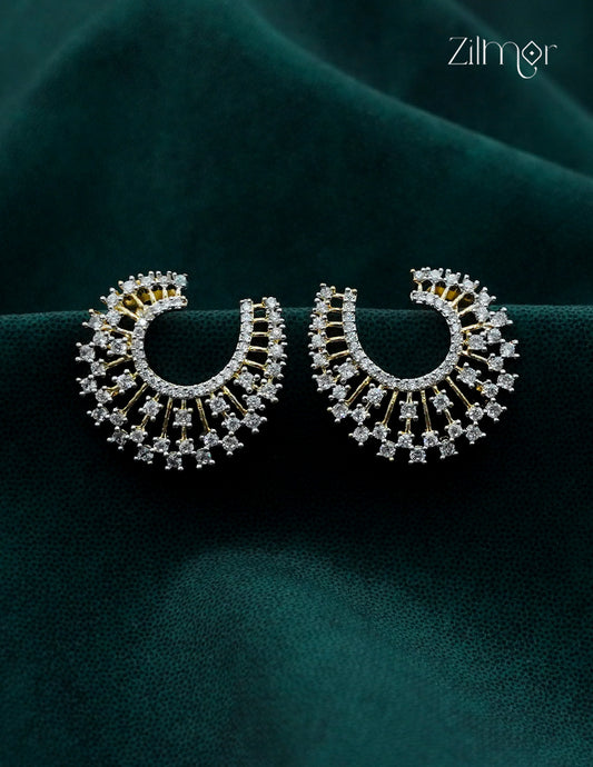 Gold Tone AD Stone Stud Earrings - AF1013022