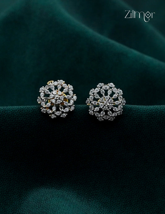 Gold Tone AD Stone Stud Earrings  - AF1013024