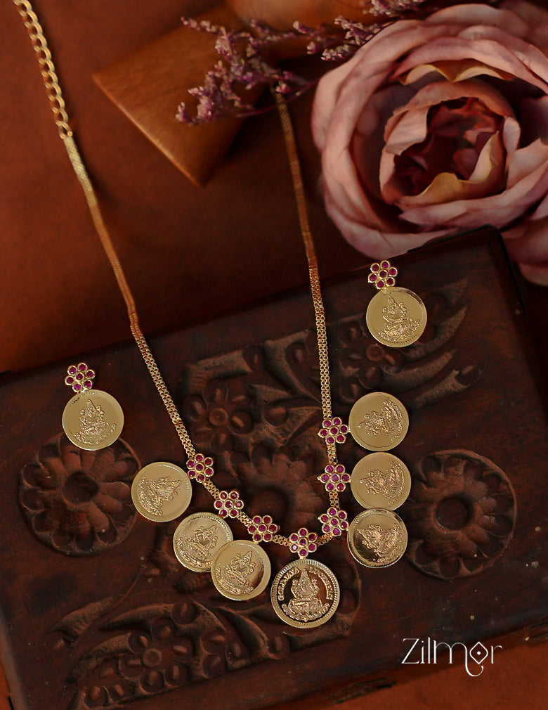 Gold Tone Kaashu Pendant Necklace & Earring Set - ZS1011922