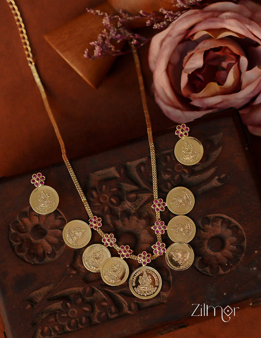 Gold Tone Kaashu Pendant Necklace & Earring Set - ZS1011922