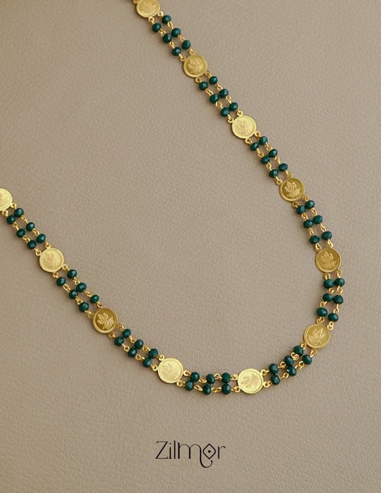 Gold Plated Lakshmi Coin Long Chain SG10057 (color option) 8-Zilmor