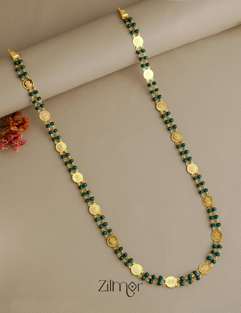 Gold Plated Lakshmi Coin Long Chain SG10057 (color option) 6-Zilmor