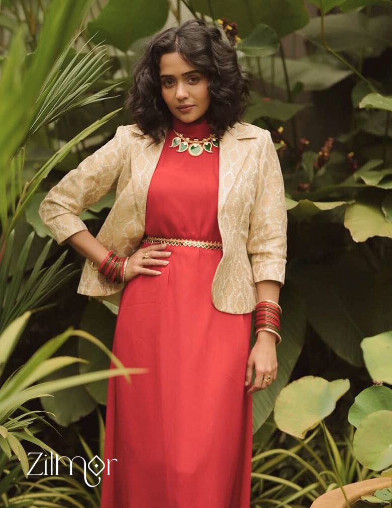 Gold tone Long palakka Haram necklace for women and girls