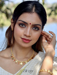 KY1011782 - Gold plated palakka coin Necklace Earrings Bangle set Combo 3-Zilmor