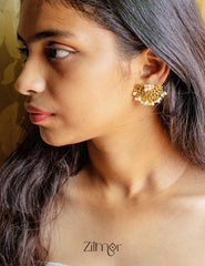Gold toned Pearl Clustering stud Earrings - AS100422 2-Zilmor
