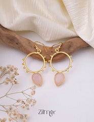 Golden Circle Dotted Drop Earrings - AS100760