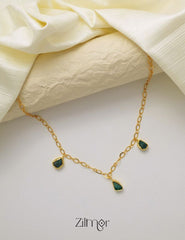 Goldtone Natural Raw Stone Necklace - KY100218