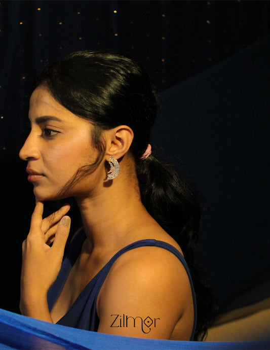 Half Moon Brass Stud Earrings - AS100734 2-Zilmor