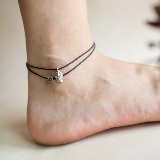 Flower & Leaf Anklet