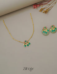 KA1011490 -   Antique Kemp Lotus Neckpiece Earrings Set 1-Zilmor
