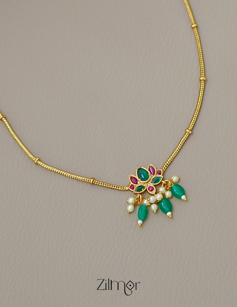 KA1011490 -   Antique Kemp Lotus Neckpiece Earrings Set 2-Zilmor