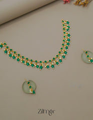 KA1011492 - Antique Kemp Stone Necklace Earrings Set (color option) 3-Zilmor