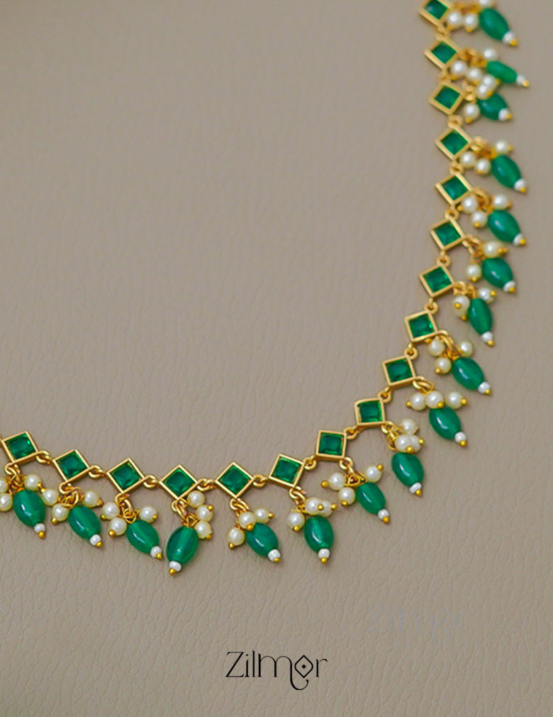 KA1011492 - Antique Kemp Stone Necklace Earrings Set (color option) 4-Zilmor