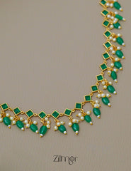 KA1011492 - Antique Kemp Stone Necklace Earrings Set (color option) 4-Zilmor