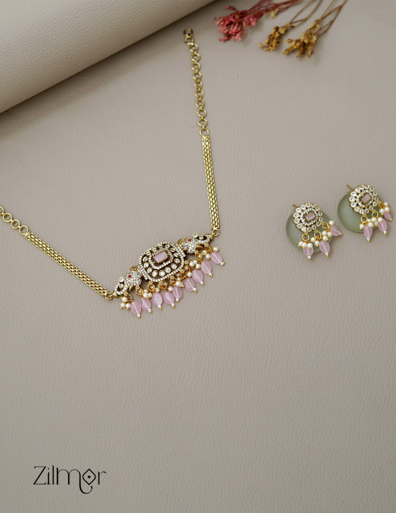 KA1011494 -   Antique AD Stone Haati Neckpiece Earrings Set