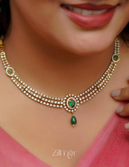KA1011502 - AD Stone Choker Necklace Earrings Set (color option) 1-Zilmor