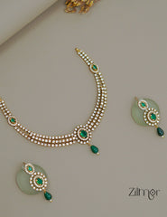 KA1011502 - AD Stone Choker Necklace Earrings Set (color option) 2-Zilmor
