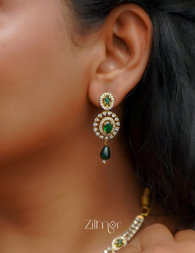 KA1011502 - AD Stone Choker Necklace Earrings Set (color option) 3-Zilmor