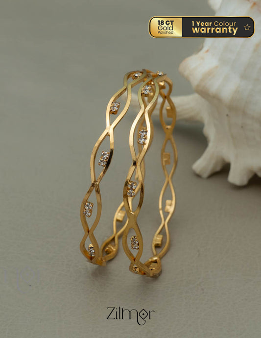 KF101044 - AD stone Bangle (Pair)