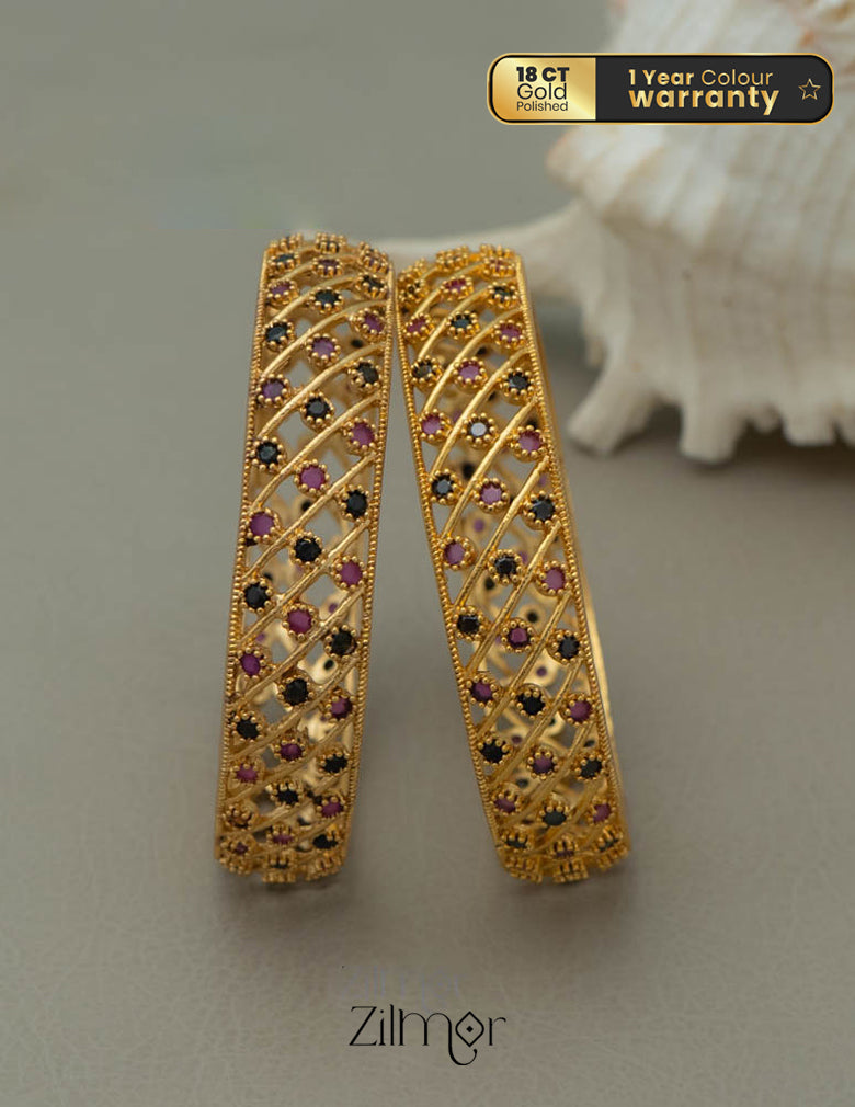 KF101276 - Gold Plated AD Bangle (pair) 1-Zilmor