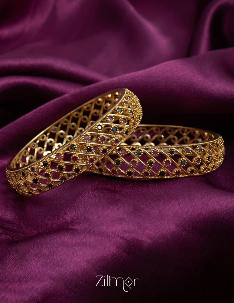 KF101276 - Gold Plated AD Bangle (pair) 2-Zilmor