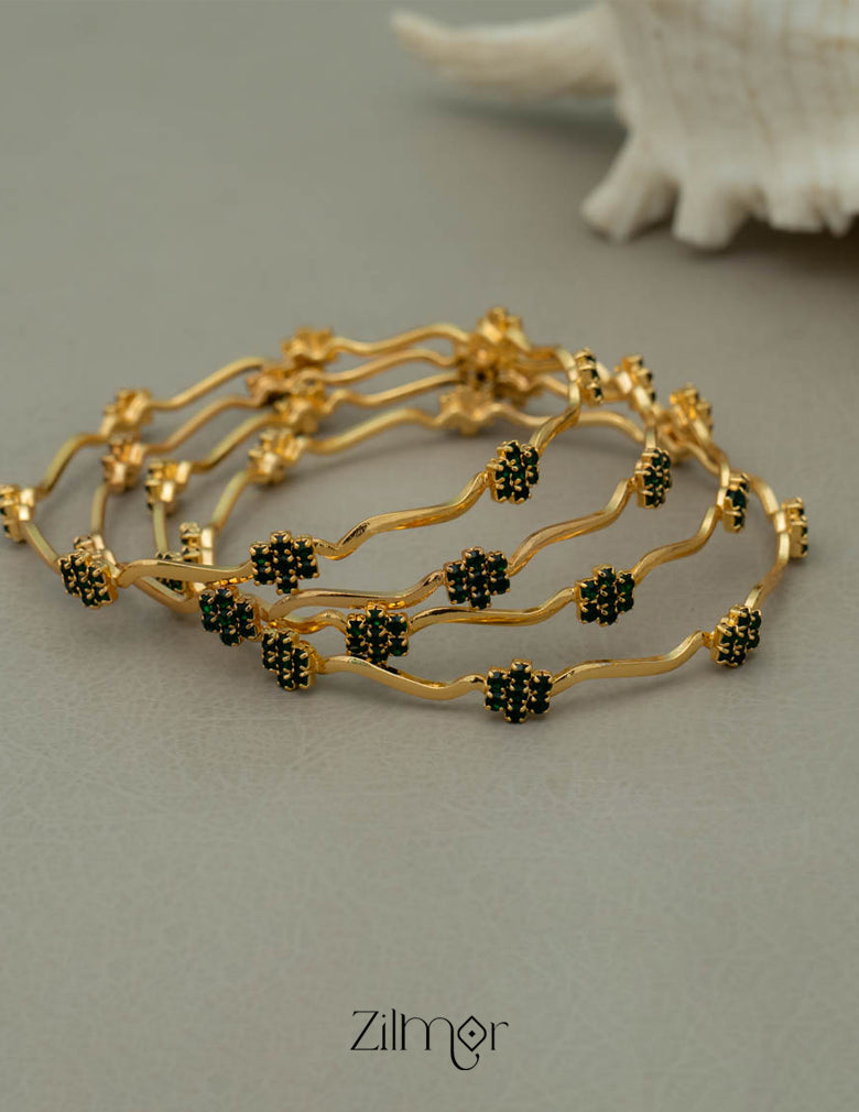 KF101661 - Gold Plated AD Bangles 5-Zilmor