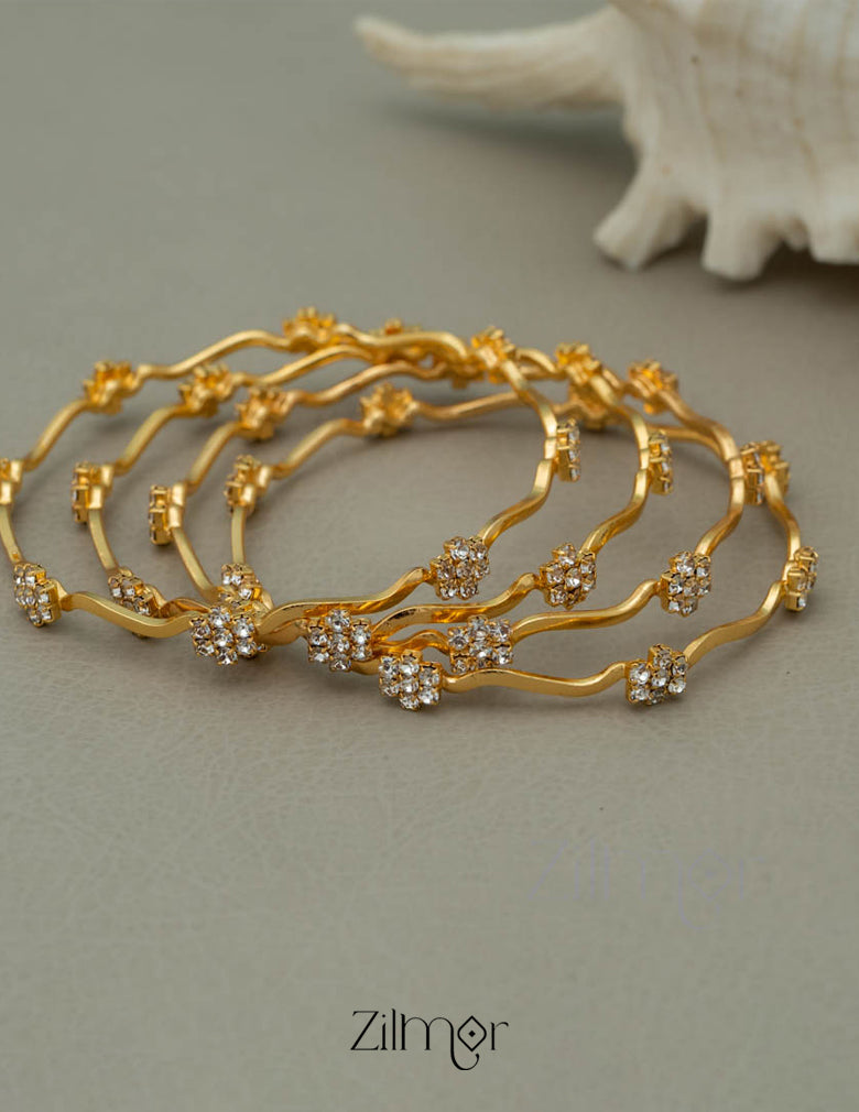KF101661 - Gold Plated AD Bangles 6-Zilmor