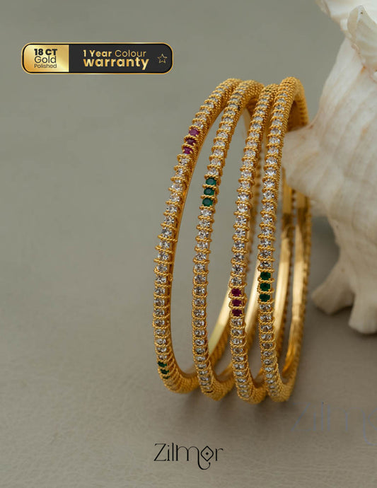 KF101662 - Gold Plated AD Bangles