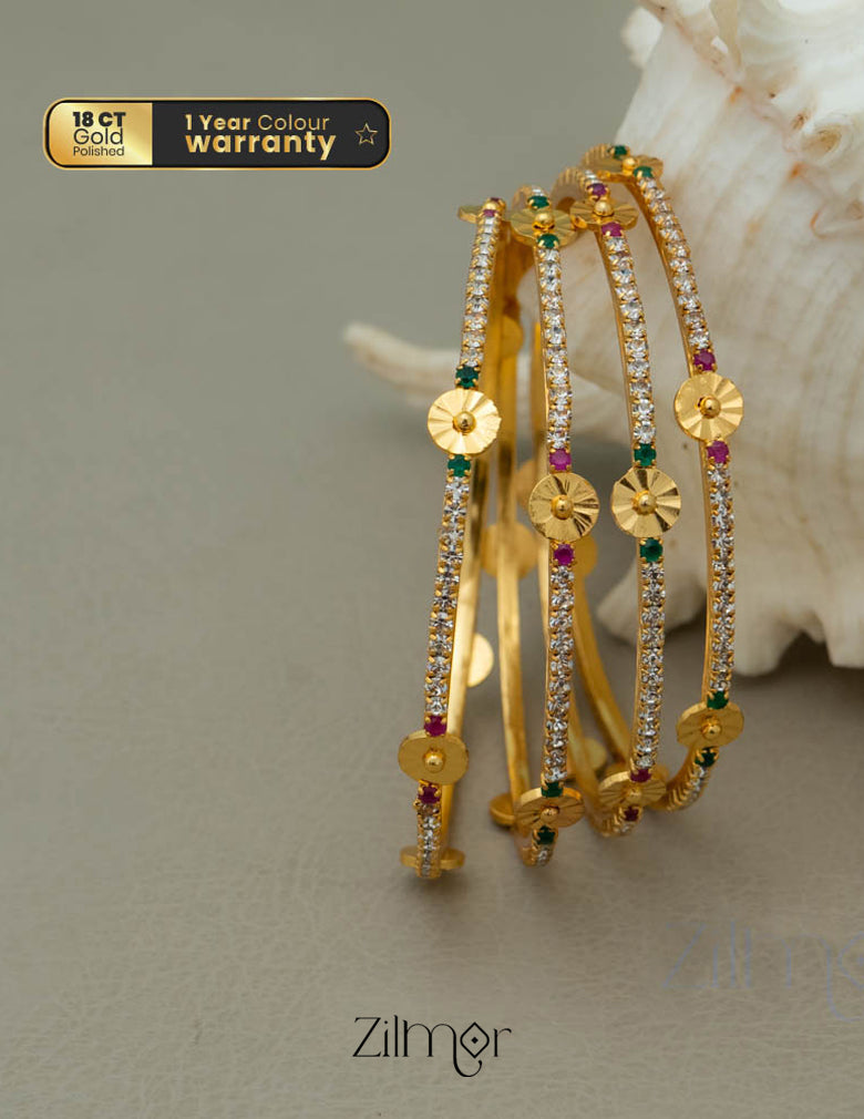 KF101664 - Gold Plated AD Bangles 1-Zilmor