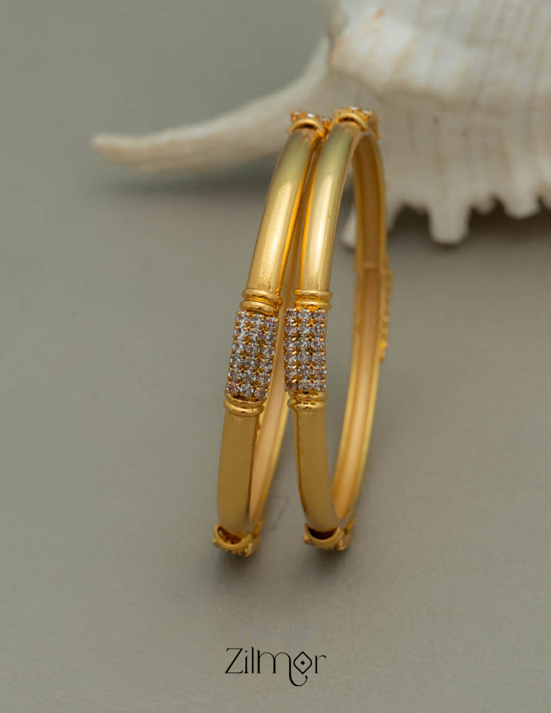 KF101676 - Gold Plated AD Stone Bangles 4-Zilmor