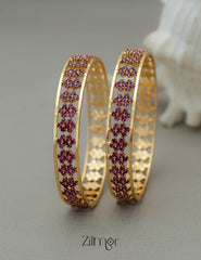 KF101763 - Gold Plated AD Stone Bangles 2-Zilmor