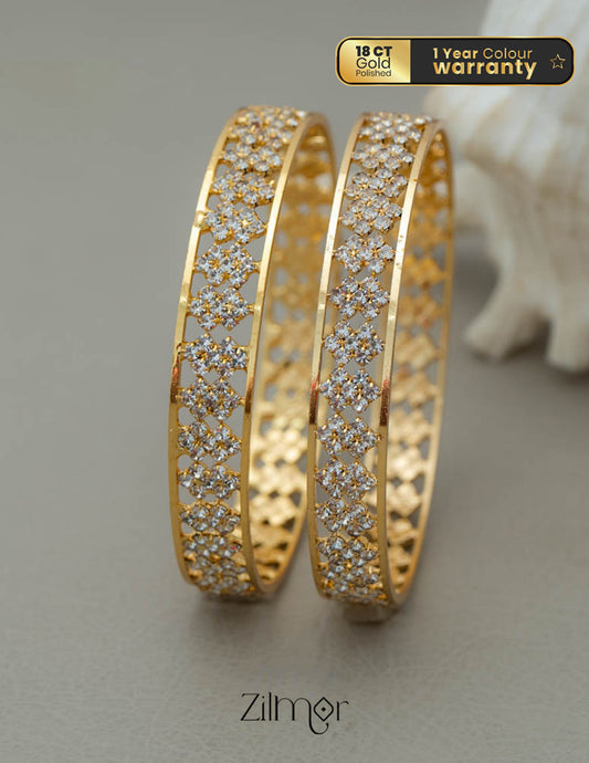 KF101763 - Gold Plated AD Stone Bangles