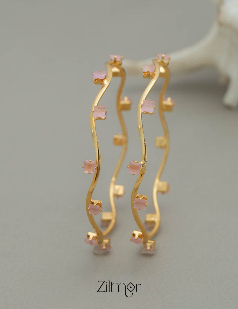 KF101764 - Gold Plated Stone Bangles Daily Wear 1-Zilmor