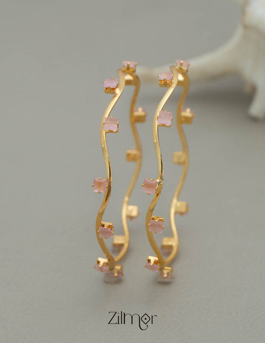 KF101764 - Gold Plated Stone Bangles Daily Wear