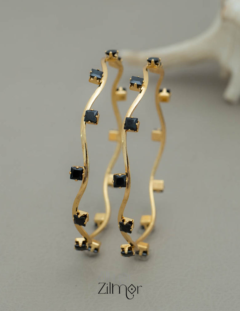 KF101764 - Gold Plated Stone Bangles Daily Wear 2-Zilmor