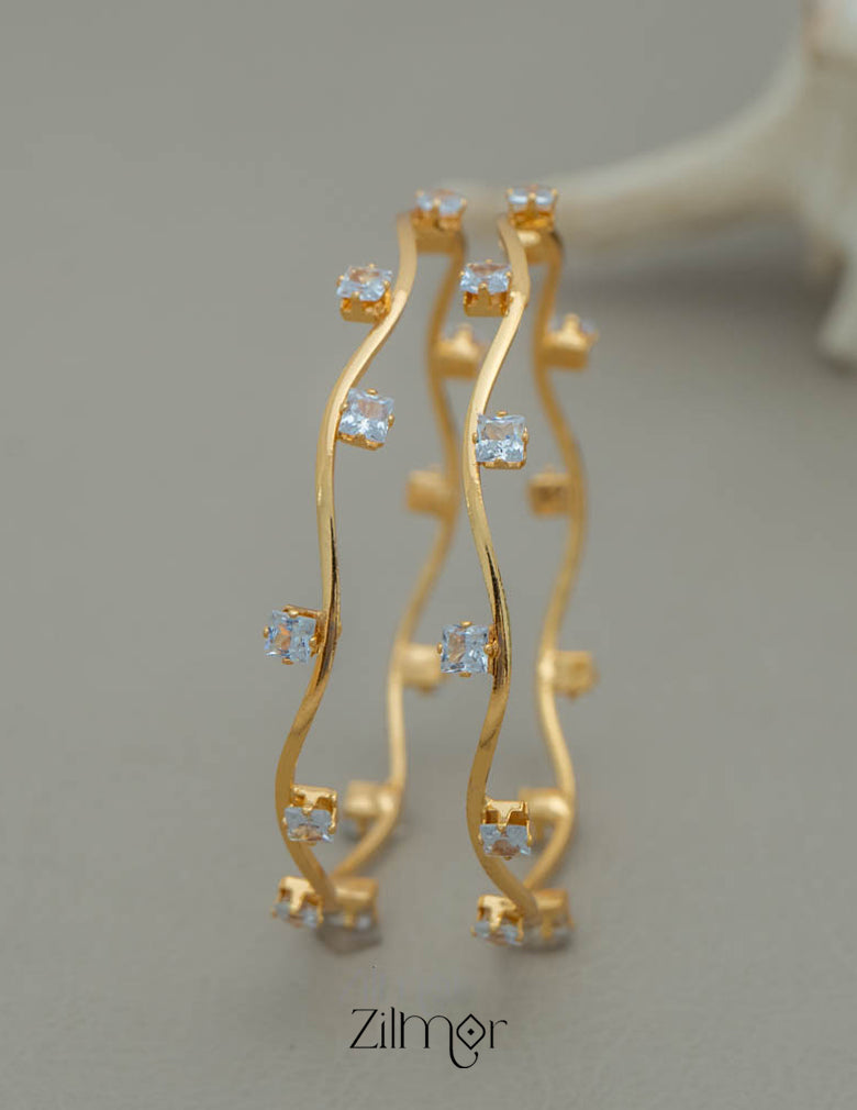 KF101764 - Gold Plated Stone Bangles Daily Wear 3-Zilmor