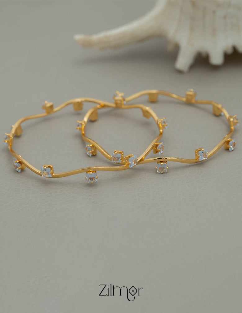 KF101764 - Gold Plated Stone Bangles Daily Wear 5-Zilmor