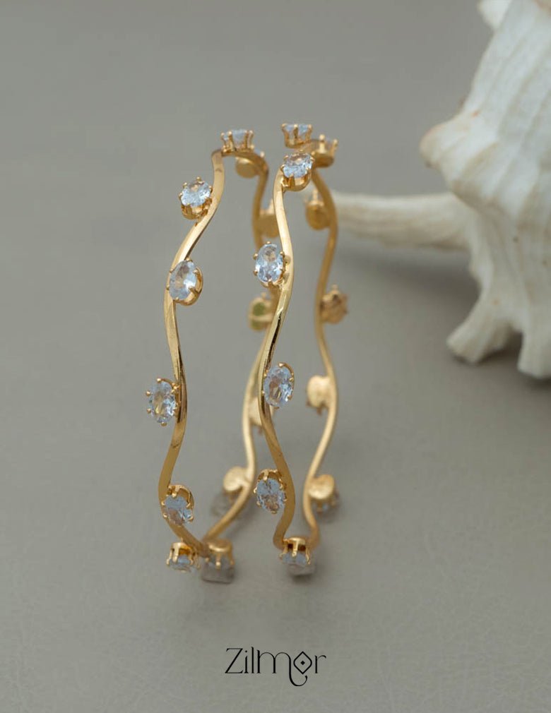 KF101765 - Rubaan Elegant Stone Bangle (color option) - Pair 4-Zilmor